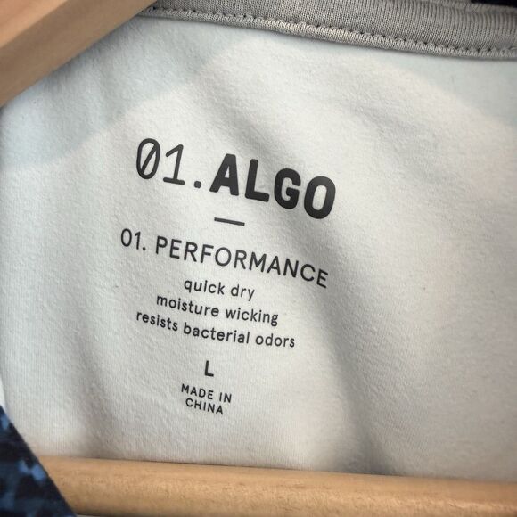 01. Algo Mens Large Pullover Hoodie Blue Digital Camo Performance Athleisure EUC - Picture 6 of 11